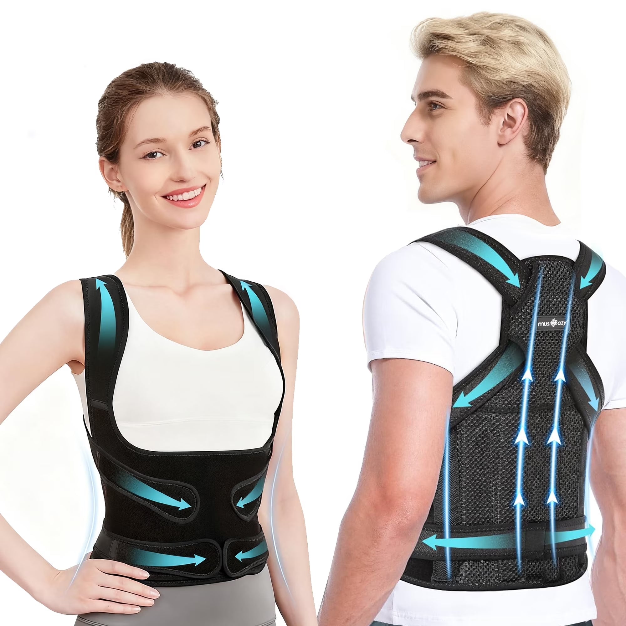 Back Brace Posture Corrector for Women and Men, Back Straightener Posture Corrector, Scoliosis and Hunchback Correction, Back Pain, Spine Corrector, Support, Adjustable Posture Trainer, L